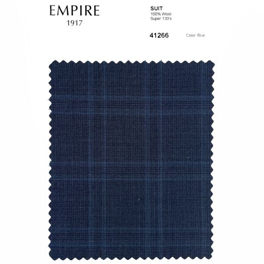 Super 130s Wool Suit - Navy Plaid (Made to Order) 41266