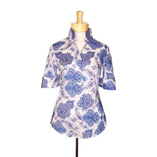 O'Connell's Women's Cotton Shirt - Tess - Blue Paisley
