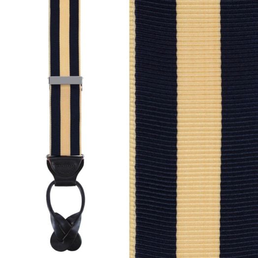 Trafalgar Classic Chase Stripe Brace - Navy with Yellow