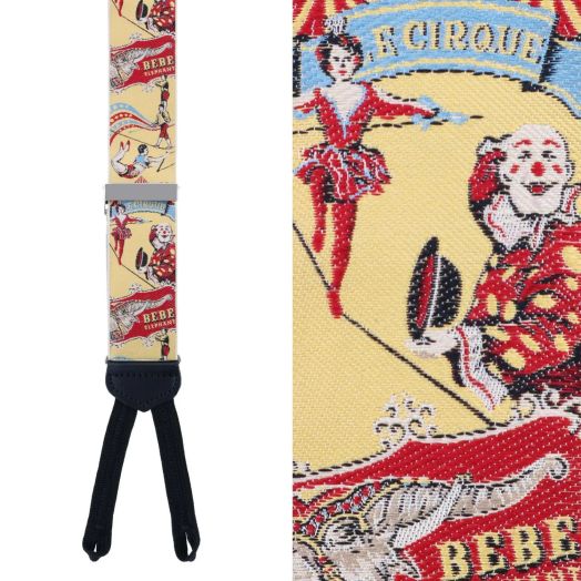 Trafalgar Limited Run Silk Braces - Retro Pattern - Circus (formerly Le Cirque)