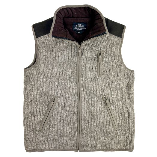 Undyed Wool Vest with Inner Fleece Lining - Natural