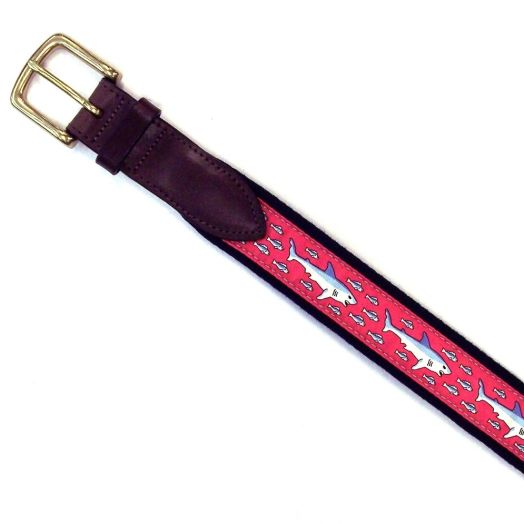 Vineyard Vines Canvas Club Belt - Sharks & Minnows - Pink