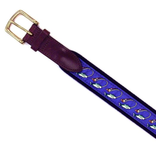 Vineyard Vines Canvas Club Belt - Striped Bass - Royal