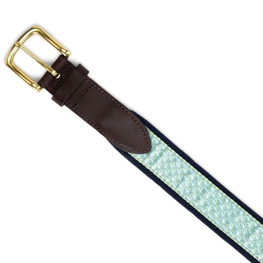 Vineyard Vines Canvas Club Belt - Vineyard Whale - Green