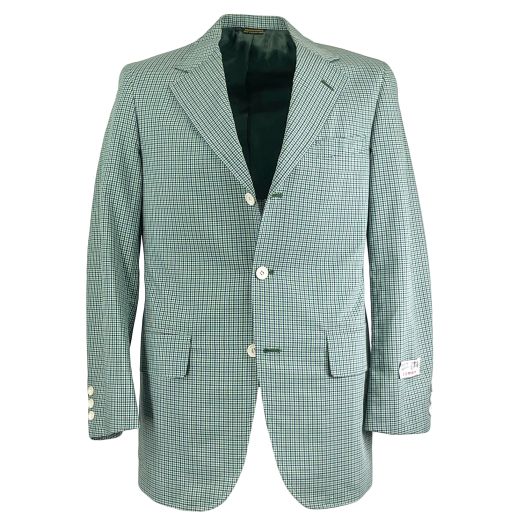 Vintage Corbin Poplin Sport Coat - Navy & Green Gingham