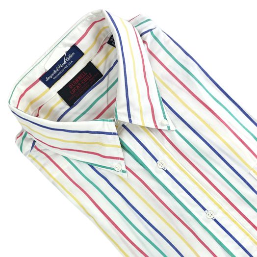 Vintage F.A. MacCluer Short Sleeve Cotton Broadcloth Sport Shirt - Multi Stripe