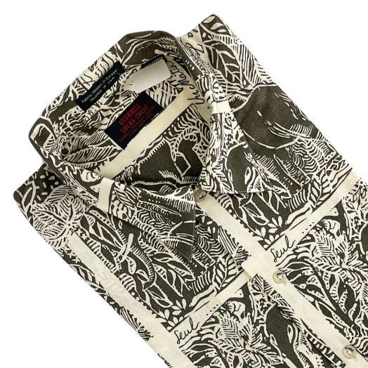 Vintage F.A. MacCluer Short Sleeve Cotton Shirt - L'Elephant - Brown