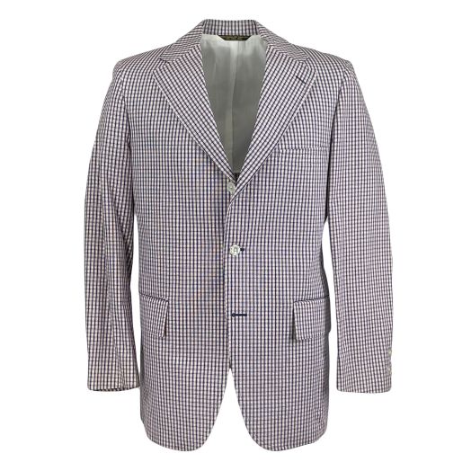 Vintage Sport Coat - Cotton Seersucker - Navy with Red