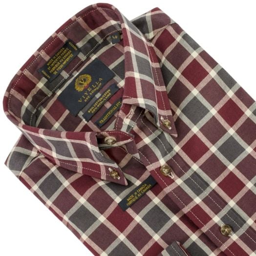 Viyella Sport Shirt - Burgundy Grey Check (551411)