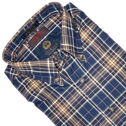 Viyella Sport Shirt - Navy & Vicuna Plaid (555429)