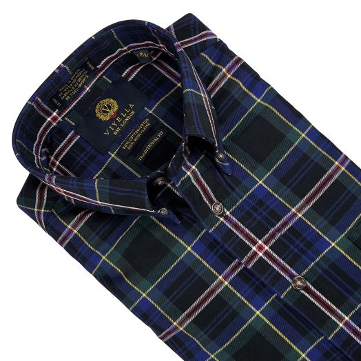 Viyella Sport Shirt - Navy Plaid (65743)