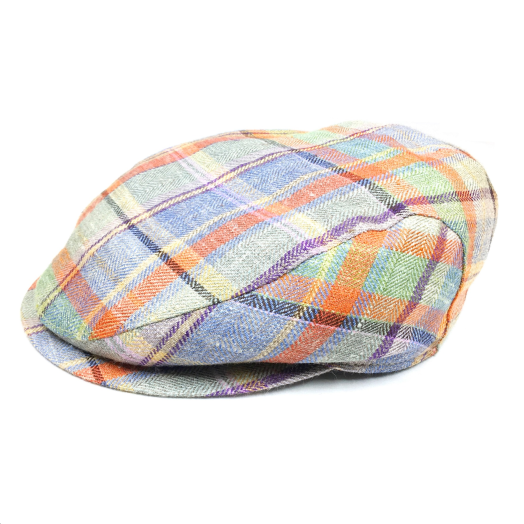 Wigens Magee Silk & Linen Cap - Summer Plaid (101232-401)
