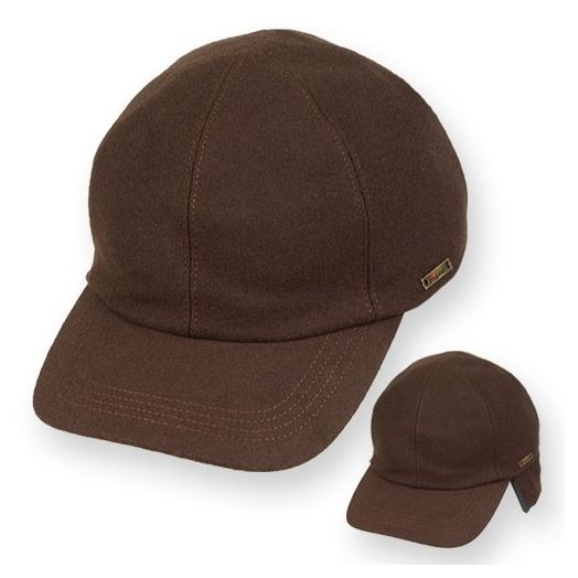 Wigens Wool Ballcap with earflaps - Brown (130007)
