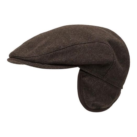 Wigens Wool Cap with earflaps - Charcoal Brown (110002)