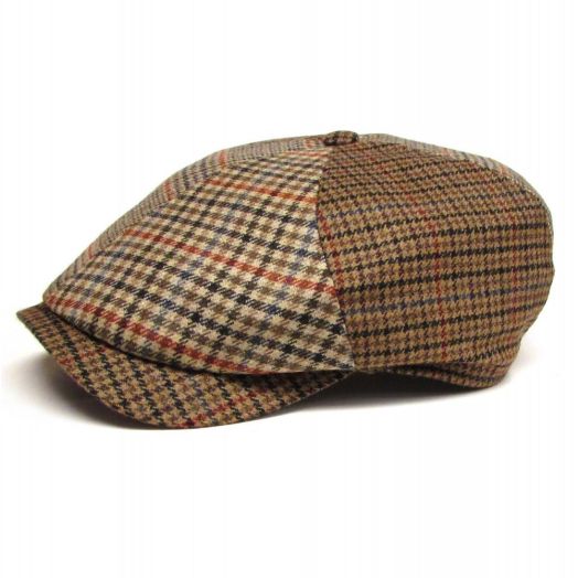 Wigens Wool & Cashmere Newsboy Cap - Tan & Brown (110126)