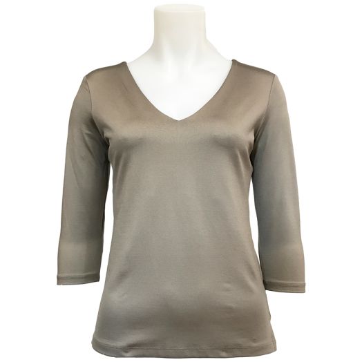O'Connell's Women's 3/4 Sleeve Travel V-Neck - Slate