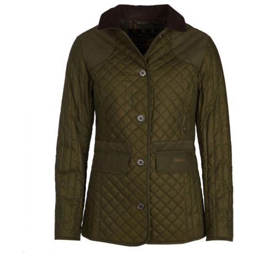 Barbour Women's Dunnock Quilted Wax Jacket - Olive (LWX0878)