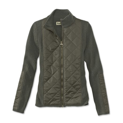 Barbour Women's Sporting Zip Knit Quilt - Olive (LKN0679)