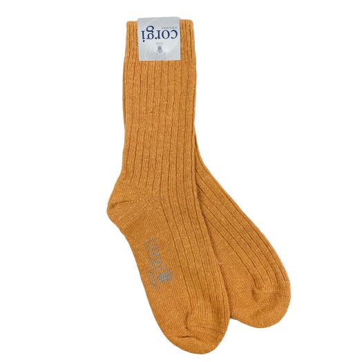 Corgi Women's Merino & Cashmere Ribbed Donegal Socks - Goldilocks (098871)