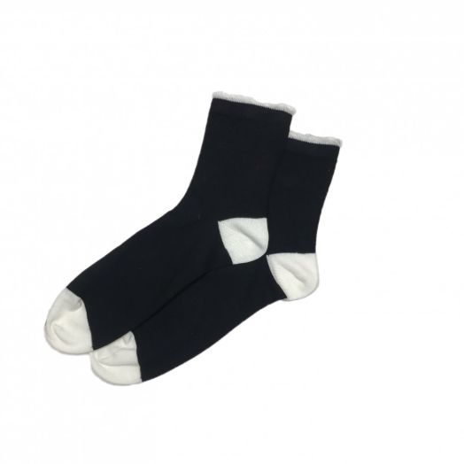 Corgi Women's Cotton Ankle Socks - Black & White (93294)