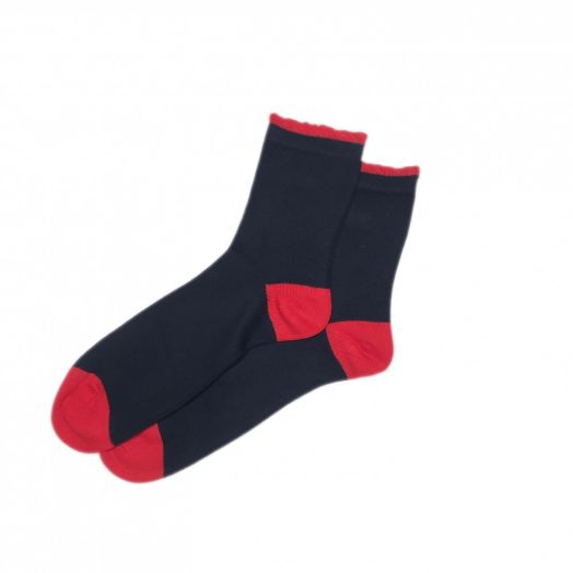 Corgi Women's Cotton Ankle Socks - Navy & Red (93298)