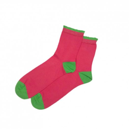 Corgi Women's Cotton Ankle Socks - Pink & Green (93297)