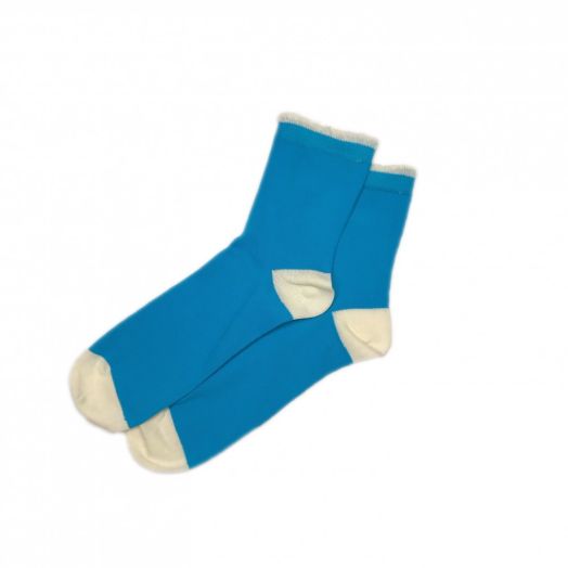 Corgi Women's Cotton Ankle Socks - Turquoise & White (93295)
