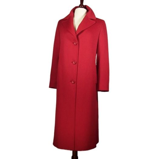 O'Connell's Women's Loro Piana Wool Single Breasted Coat - Red