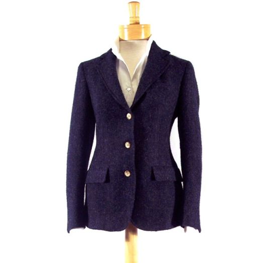O'Connell's Women's Shetland Wool Tweed Sport Jacket - Ashley - Charcoal Navy
