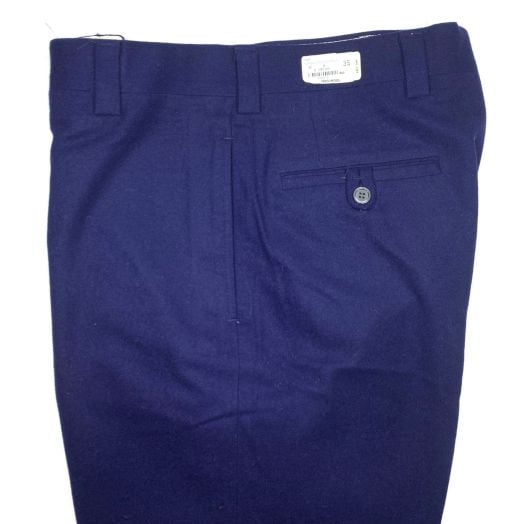 Wool Flannel Trousers - Solid Navy (P444)