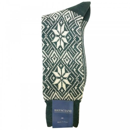Wool mid-calf Bresciani Apres Ski Chalet Socks - Cypress (86372)