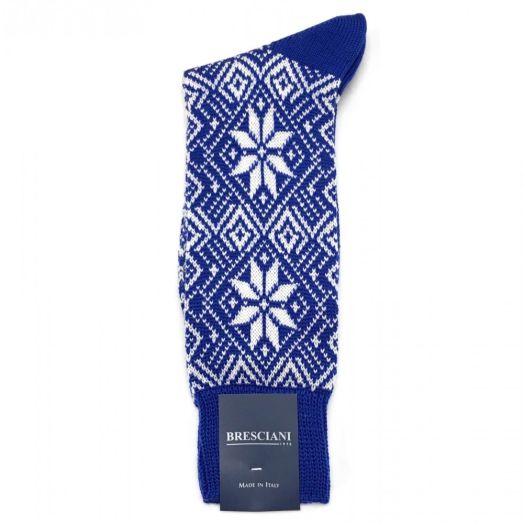 Wool mid-calf Bresciani Apres Ski Chalet Socks - Royal