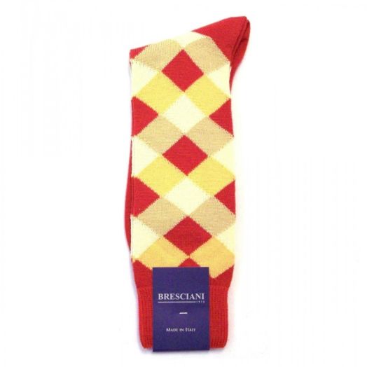 Wool mid-calf Bresciani Diamonds Socks - Ginger