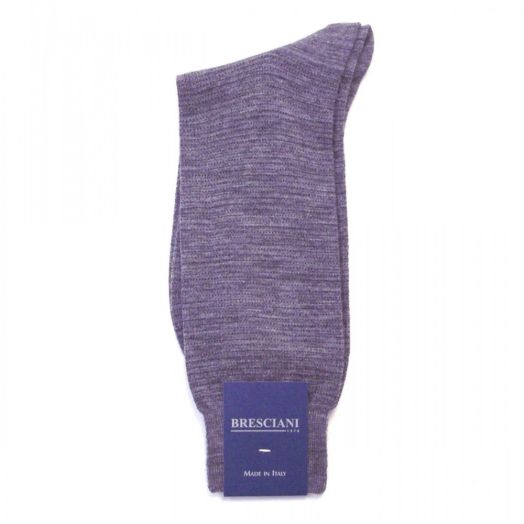 Wool mid-calf Bresciani Dotted Microstripe Socks - Medium Grey