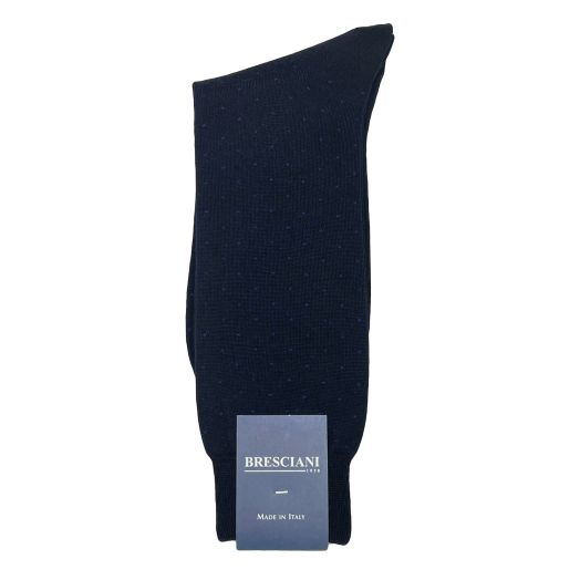 Wool mid-calf Bresciani Pin Dot Socks - Navy & Royal (82688)