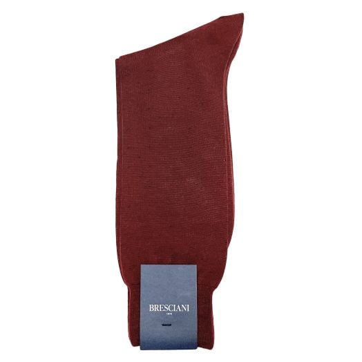 Wool Mid-Calf Bresicani Pin Dot Socks - Burgundy (104765)