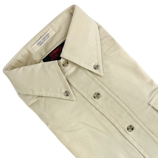 Yorke Shirt Makers Vintage Cotton Minicord Sportshirt - Bone