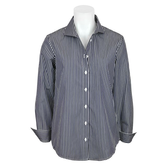 Kal Rieman Ginna Box Pleat Shirt - Savoy Stripe (11121B)