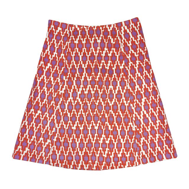 Lesley Evers Kylie Cotton Skirt - Red & Violet Crisscross (1051-113)