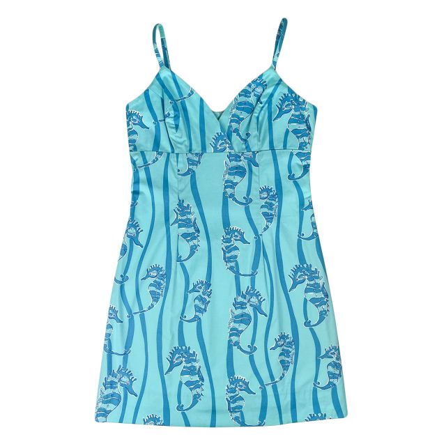 Lilly Pulitzer Brett Dress - Sea Horses - Blue (62407-454)