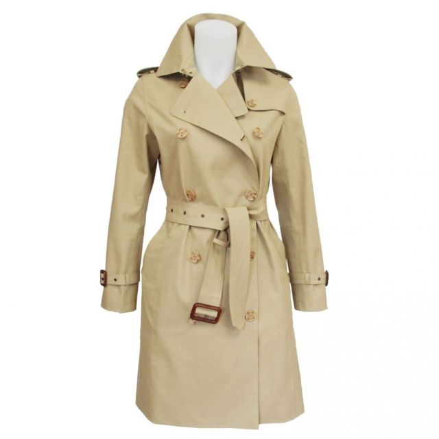 Mackintosh of Ireland Women's Double Texture Cotton Double Breasted Raincoat - Camel