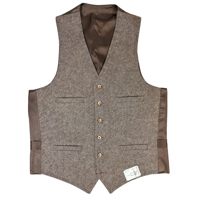New Old Stock Deansgate Wool Blend Vest - Brown Donegal (30115)