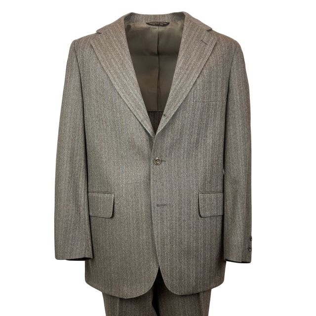 New Old Stock Deansgate Wool Cheviot Suit - Brown with Rust (50903)