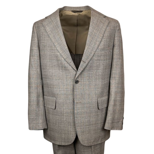 New Old Stock Deansgate Wool Flannel Suit - Brown Glen Plaid (11501)