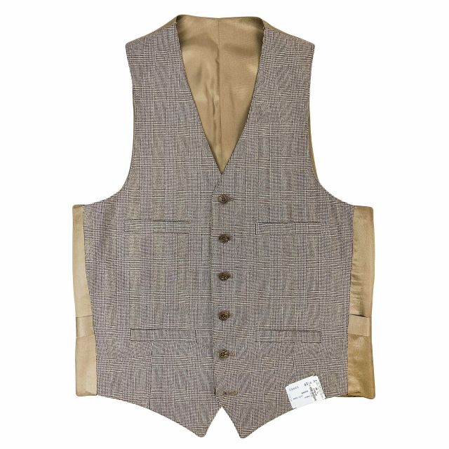 New Old Stock Deansgate Wool Flannel Vest - Brown Glen Plaid (12401)