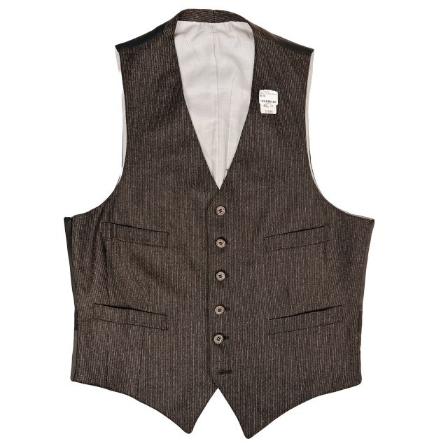 New Old Stock Freedberg Wool Flannel Vest - Brown Pinstripe (7511)