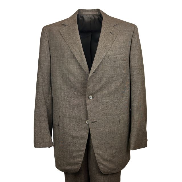 New Old Stock Freedberg Wool Tic Weave Suit - Brown (8819)