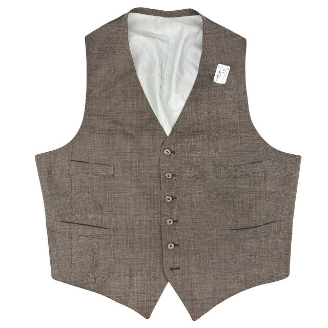 New Old Stock Freedberg Wool Tic Weave Vest - Brown (8819)
