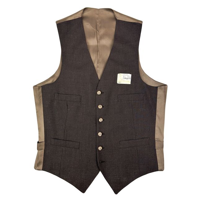 New Old Stock Hartz & Co for O'Connell's Worsted Wool Vest - Dark Brown (1965-9)