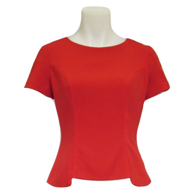 Nora Gardner Chelsea Peplum Top - Bright Red (150-10BR)
